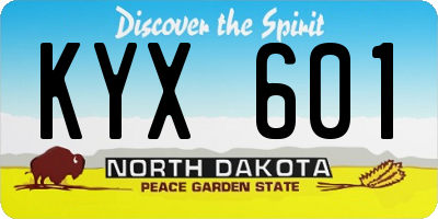 ND license plate KYX601