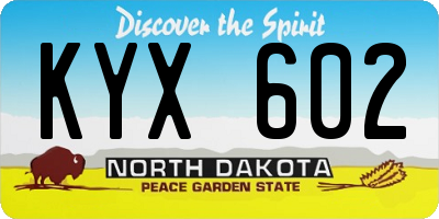 ND license plate KYX602