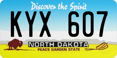 ND license plate KYX607