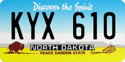 ND license plate KYX610