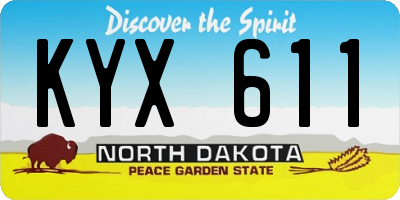 ND license plate KYX611