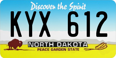 ND license plate KYX612
