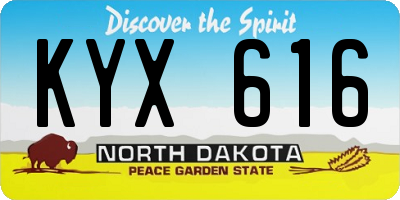 ND license plate KYX616