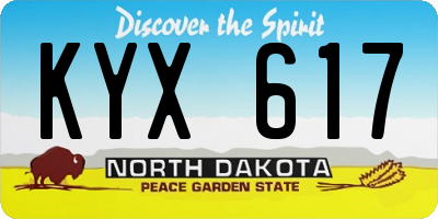 ND license plate KYX617