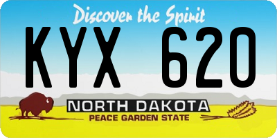 ND license plate KYX620