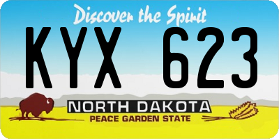 ND license plate KYX623