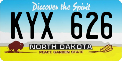 ND license plate KYX626