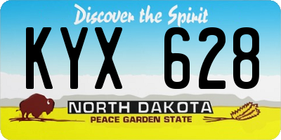 ND license plate KYX628