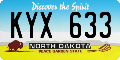 ND license plate KYX633