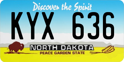 ND license plate KYX636