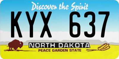 ND license plate KYX637