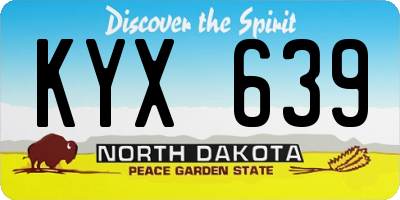 ND license plate KYX639