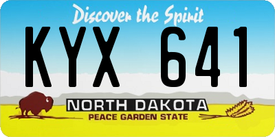 ND license plate KYX641