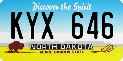 ND license plate KYX646