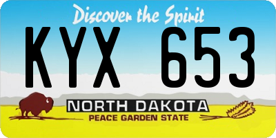 ND license plate KYX653