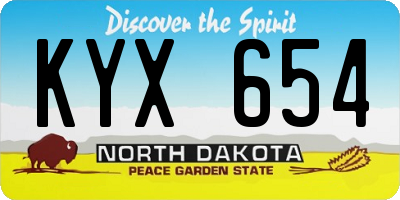 ND license plate KYX654