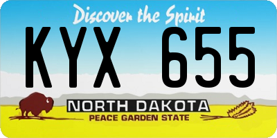 ND license plate KYX655