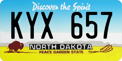 ND license plate KYX657