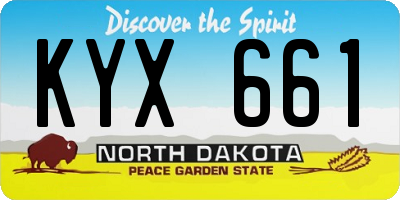 ND license plate KYX661