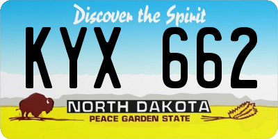 ND license plate KYX662