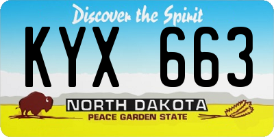 ND license plate KYX663