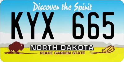 ND license plate KYX665