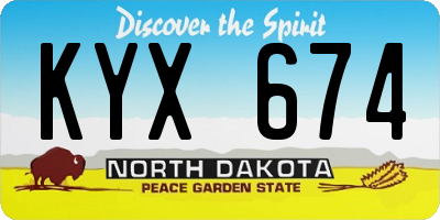 ND license plate KYX674