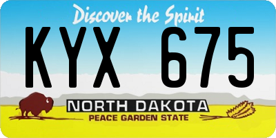 ND license plate KYX675