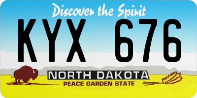 ND license plate KYX676