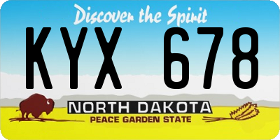 ND license plate KYX678