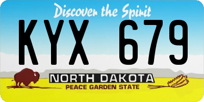 ND license plate KYX679