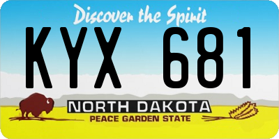 ND license plate KYX681