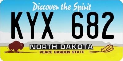 ND license plate KYX682