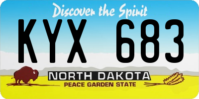 ND license plate KYX683