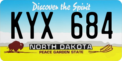 ND license plate KYX684