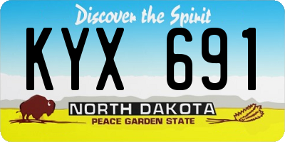 ND license plate KYX691