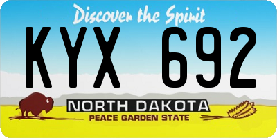 ND license plate KYX692