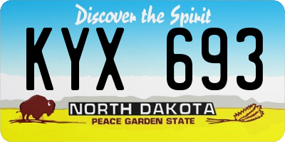 ND license plate KYX693