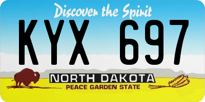 ND license plate KYX697