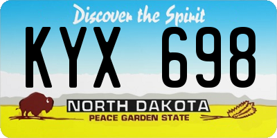 ND license plate KYX698