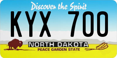 ND license plate KYX700
