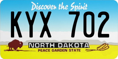 ND license plate KYX702