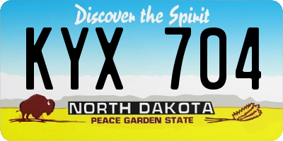 ND license plate KYX704