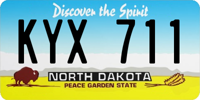 ND license plate KYX711