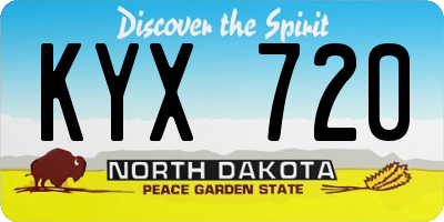 ND license plate KYX720