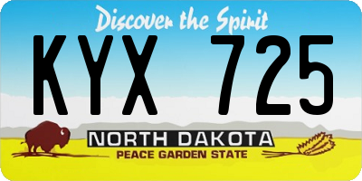 ND license plate KYX725