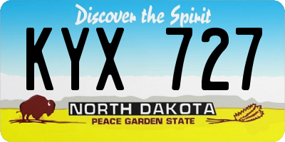 ND license plate KYX727