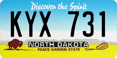 ND license plate KYX731