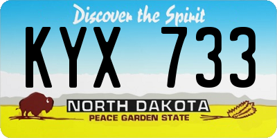 ND license plate KYX733
