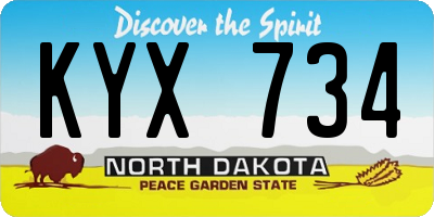 ND license plate KYX734